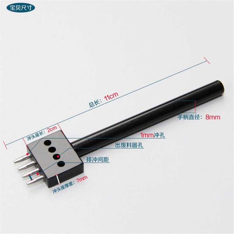 3/4/5/6mm Classic Round Row Punching Tool DIY Leather Pitch Round Spacing Hole Punch Lacing Stitching Hand Sewing Thread Tool