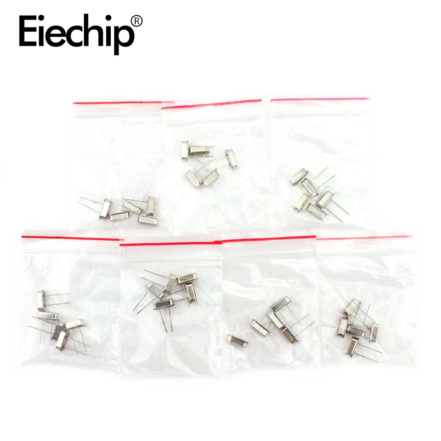 35pcs/Lot Crystal Oscillator Electronic Kit, HC-49S 7 kind DIP Quartz Oscillator 32.768Khz 4Mhz 8Mhz 12Mhz 16Mhz 20Mhz 25Mhz