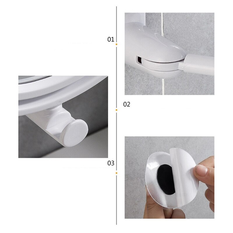Folding Makeup Mirror Wall Mount Vanity Mirror Without Drill Swivel Bathroom Mirror Suction Folding Arm Extend Shaving Mirror