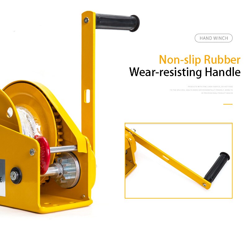 1200LBS Self-locking hand winch Stainless steel Boat windlass truck auto manual lifting hoist