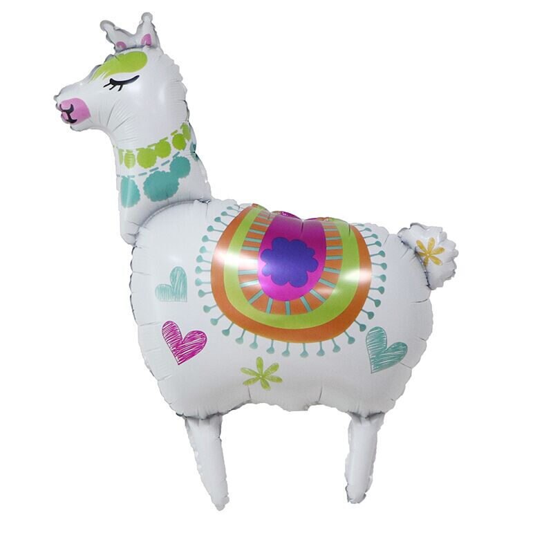Mexican Fiesta Party Decorations Colorful Alpaca Cactus Fiesta Balloon Banner Cactus Foil Balloons Bachelorette Party Supplies: white alpaca