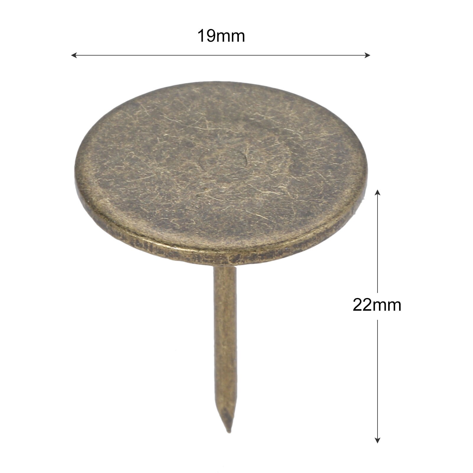 Clavos de bronce antiguo de cabeza plana, tachuelas de Metal Vintage, funda de joyería, para tapicería de sofá, 10 Uds.