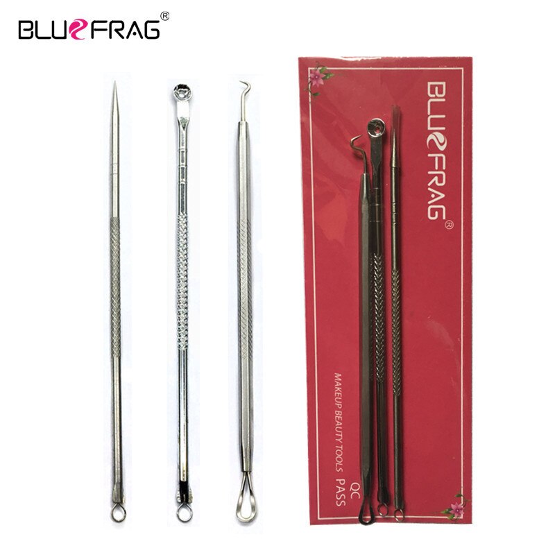 Extracteur de nombril pour points noirs 3 pièces, extracteur de boutons d'acné, extracteur de points noirs sous vide, cuillère pour le visage: 3PCS