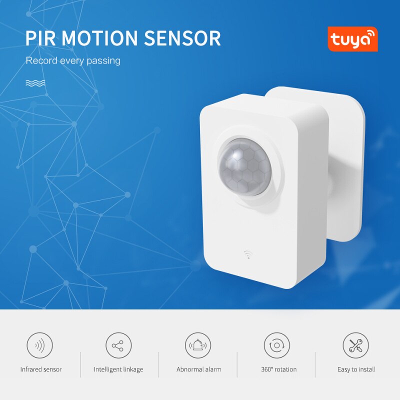 Smart Home Wireless Passive Infrared Detector WiFi Mini PIR Motion Sensor Wireless Infrared Passive Alarm Detector Tuya APP