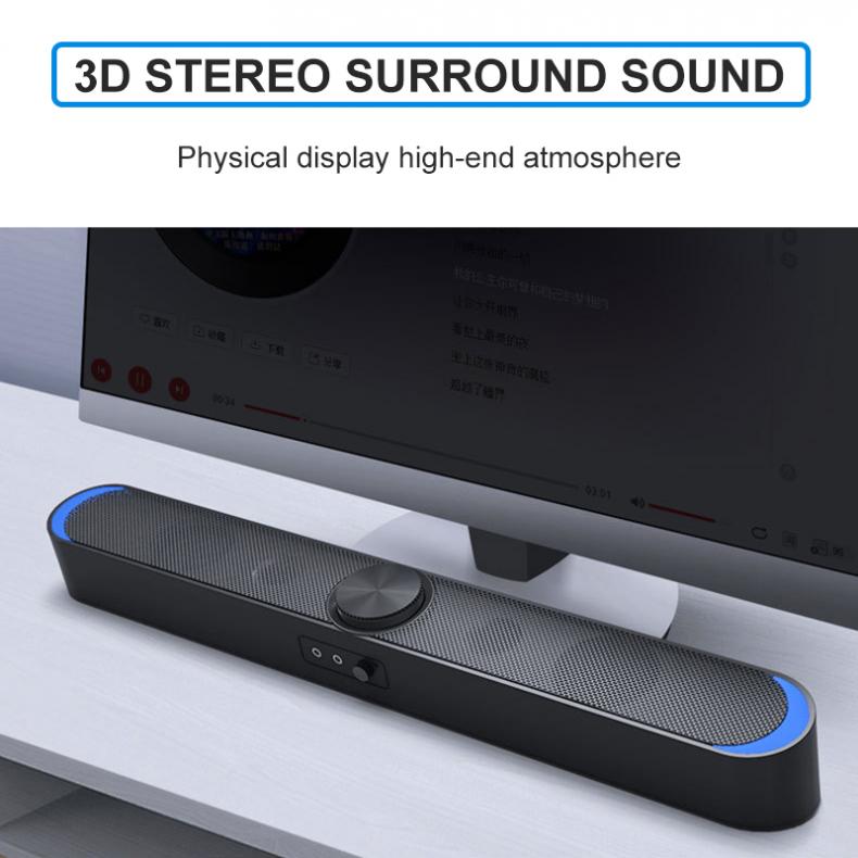 Sada V-198 Soundbars Luidspreker Mobiele Telefoon Computer Universele Mini Strip Speaker Stereo Surround Sound Met Microfoon