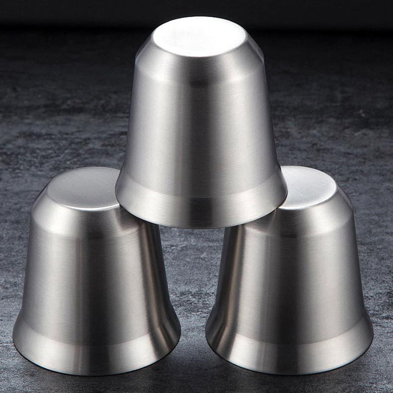 Jeu de 2 tasses expresso à Double paroi | Ensemble de tasses expresso en acier inoxydable, tasses à café isolées, faciles à nettoyer, 51-100ML