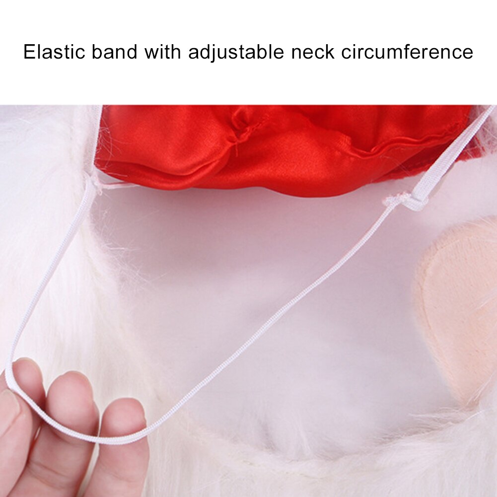 Pet Decorative Costume Christmas Santa Beard Hat Xmas Cap for Medium Large Dogs Children Christmas Hat with Santa Claus Elk Xmas