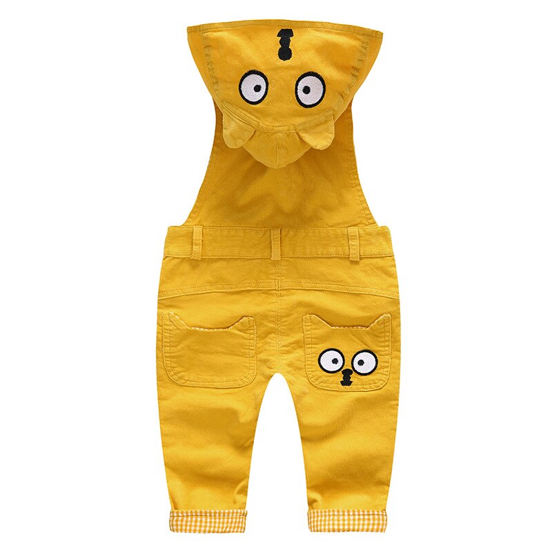 0-3t cartoon corduroy jumpsuits voor pasgeboren jongens, kinderbroeken met bretels, capuchonbroeken, overalls, rechte broeken, babyjongens herfstkleding