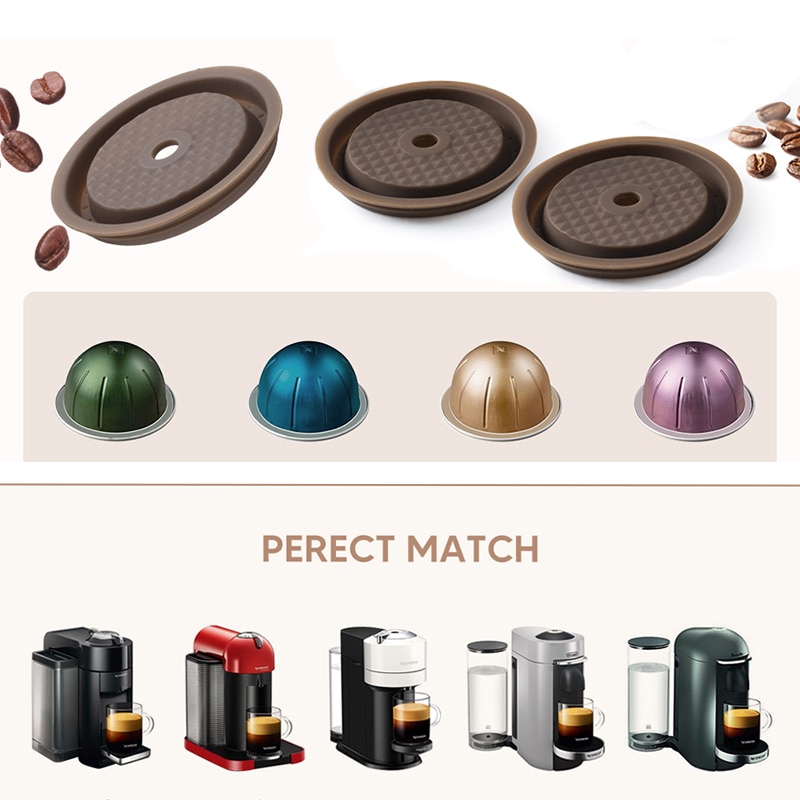 Tapa de silicona reutilizable para Nespresso Vertuo, tapas de cápsula de café originales, filtro para Vertuo next
