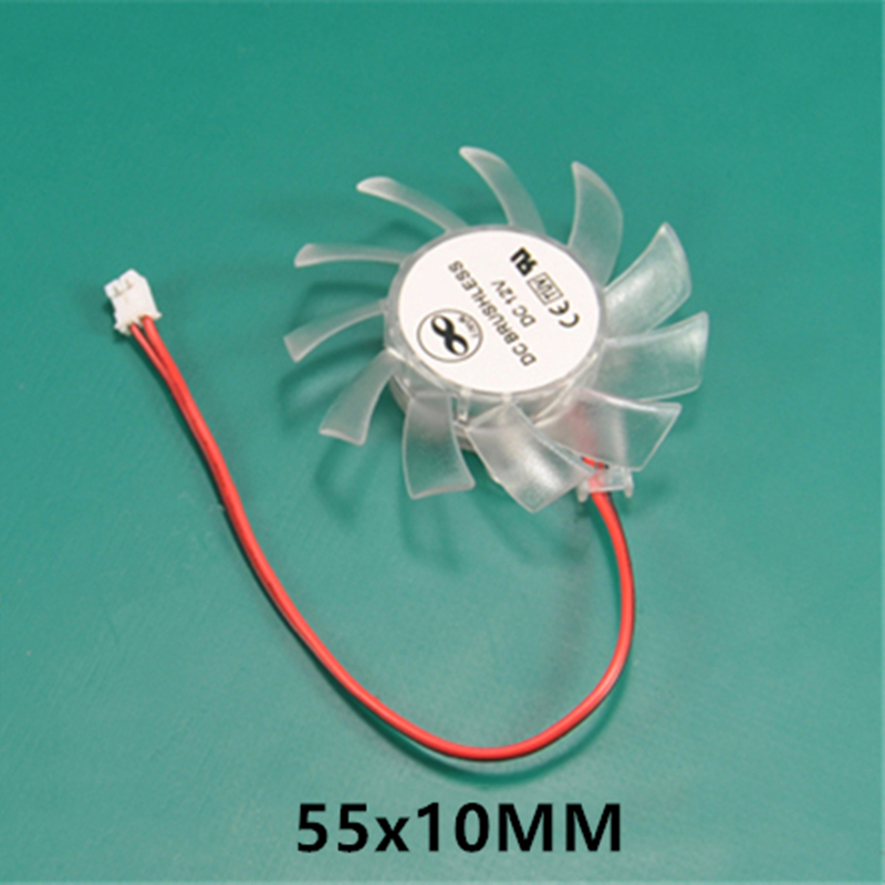 Ventilador VGA de 35MM, 45MM, 55MM, 65MM, 75MM de diámetro, 25MM, 26MM, 42MM, con muchos agujeros, espaciado DC12V, hoja de ventilador de 2 pines