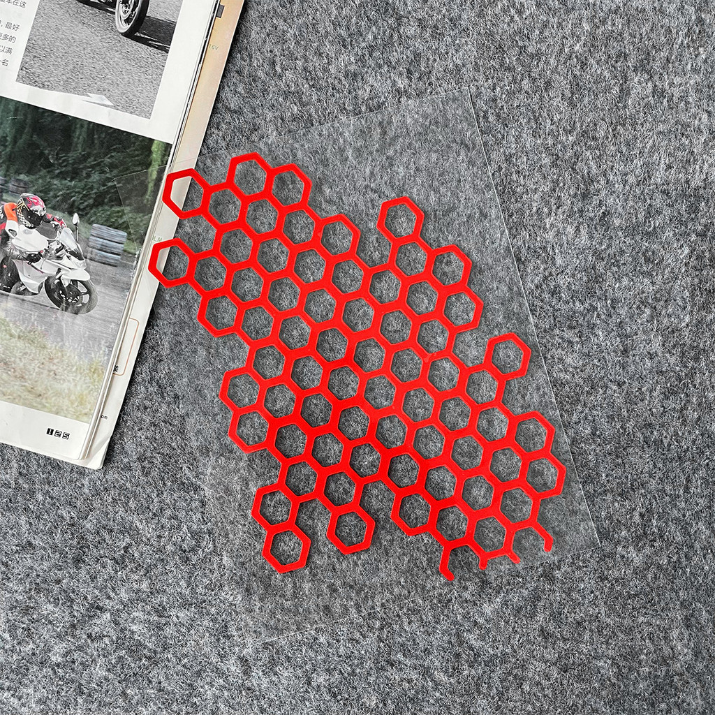 Honeycomb Motorcycle Sticker Reflective Motorcycle Helmet Body Grid Shaped Decal Waterproof Motorcycle Accesssories: Brown