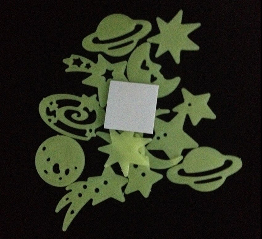 12PC x Shooting Stars Planet Glow In The Dark Fluorescent PVC Wall Stickers