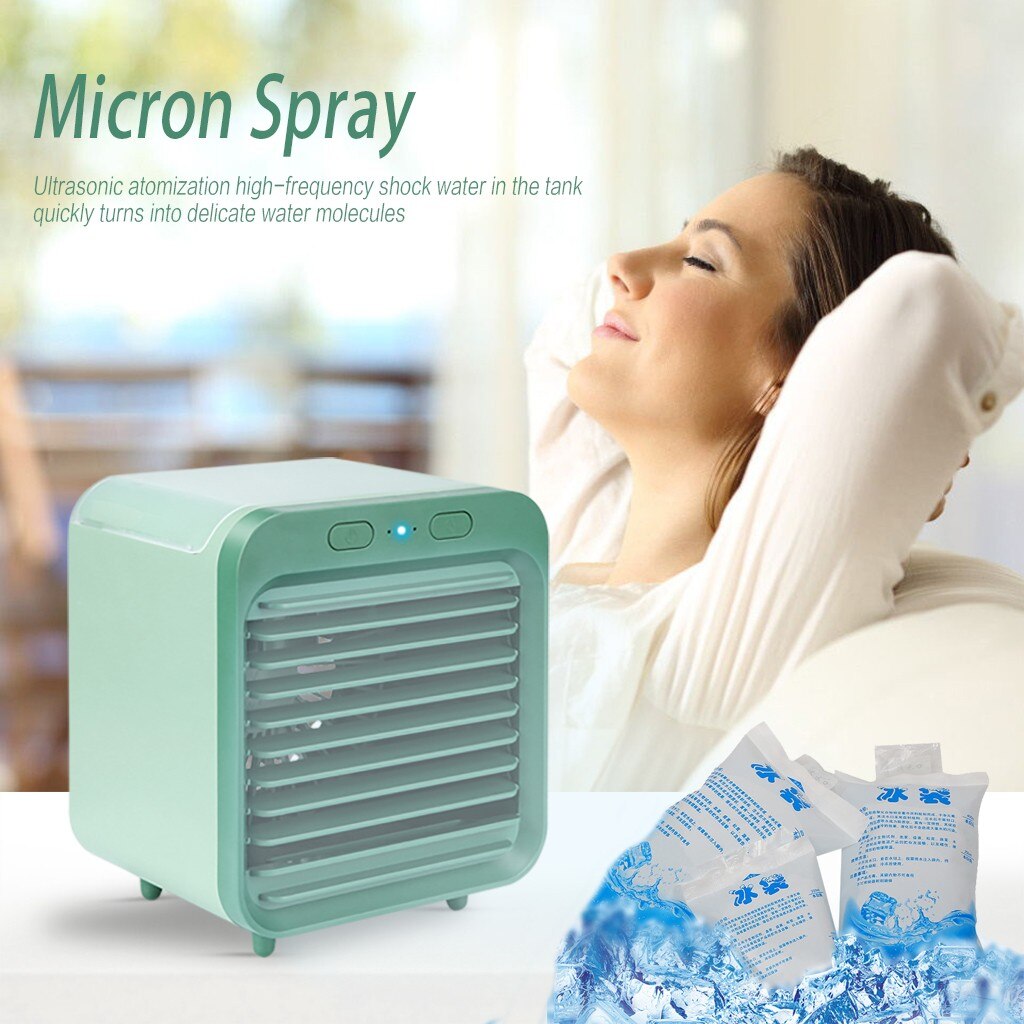 Home Mini Air Conditioner Portable Air Cooler USB Personal Space Cooler Fan Air Cooling Fan Rechargeable Fan Desk