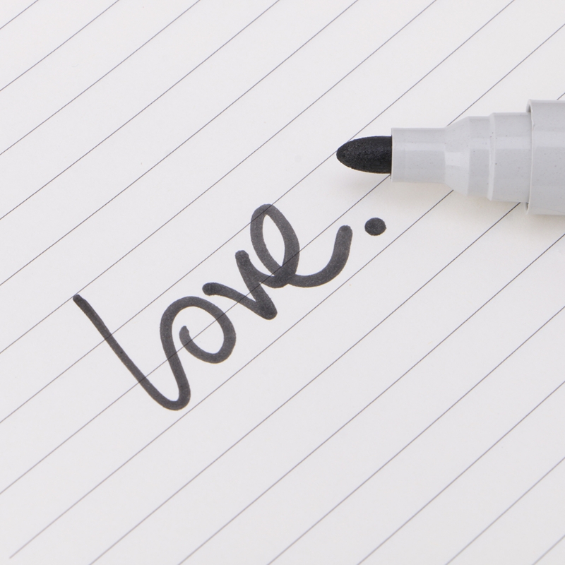 Erasable Black Ink Marker Pen Whiteboard Fast Dry Comfort Grip For Office