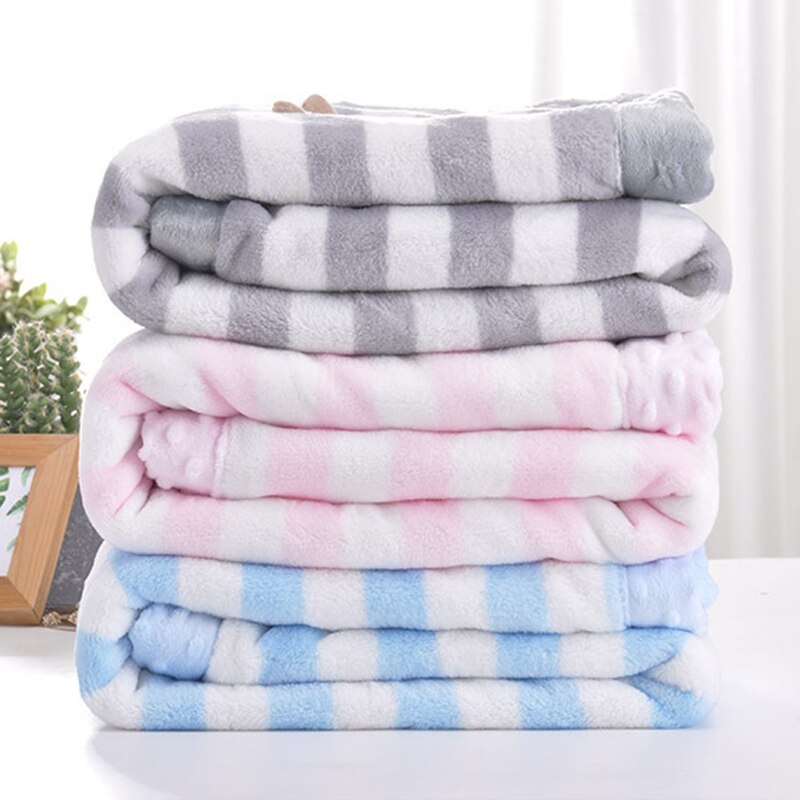 Baby Deken Pasgeboren Beddengoed Deken Leuke Cartoon Coral Fleece Baby Inbakeren Super Zachte Baby Wrap Infant Kids Deken 75*100Cm