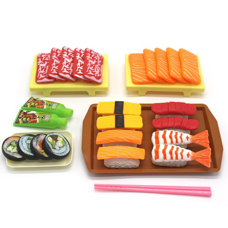 Barn simulering grill sushi låtsas mat leksak simulering sashimi japansk mat stekt kyckling bbq set matlagning lek hus leksak