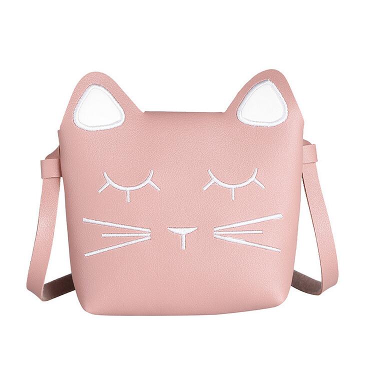 Mini Cartoon Kat Meisjes Messenger Bag Mooie Kinderen Prinses Mode Crossbody Tassen Vrouwelijke Karakter Schoudertas HS01: Roze