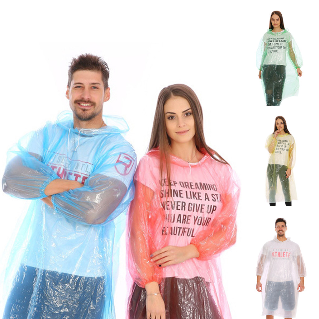 Rider Raincoat Transparent Men Women Hooded Jacket Neutral PE Raincoat Style Rain Coat