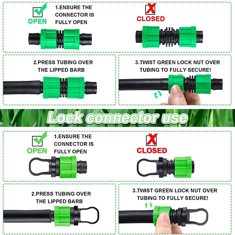 12 Pcs Drip Irrigation Coupling And Drip Irrigation Tubing End Cap Plug Set 1/2 Inch Universal Drip Irrigation Fitting