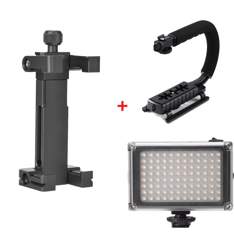 Ulanzi ST-03 Metalen Telefoon Houder Statief Mount Met Koud Shoe Mount 3 Kleur Voor Arca Swiss Quick Release Plaat Voor IPhone8/7 Plus: kit 3