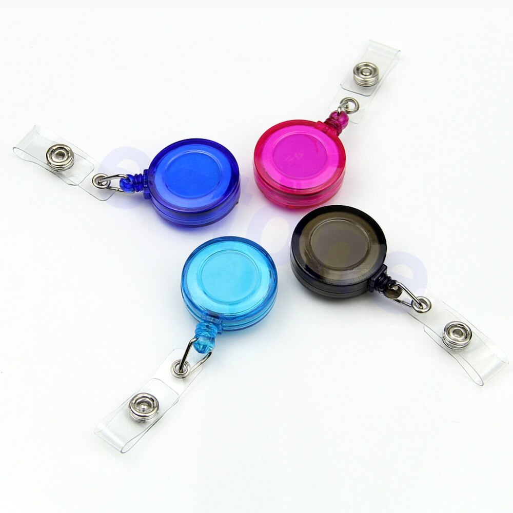 1pc udtrækkelige liftkort id-kort badge holder nøglering ruller nøglering med clips