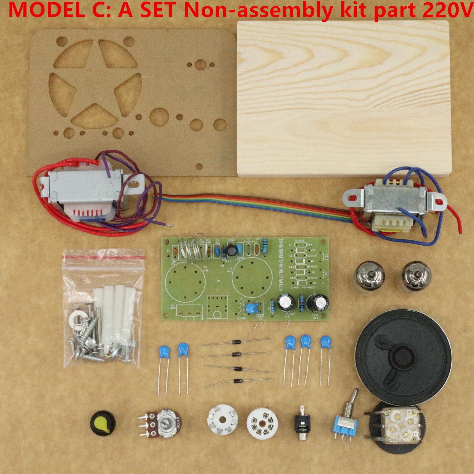 1 sztuk/partia, 6J1 + 6J1 rura Super regeneracyjny zestaw radia FM dwa chłostać radio FM Najlepsza: model C 220V