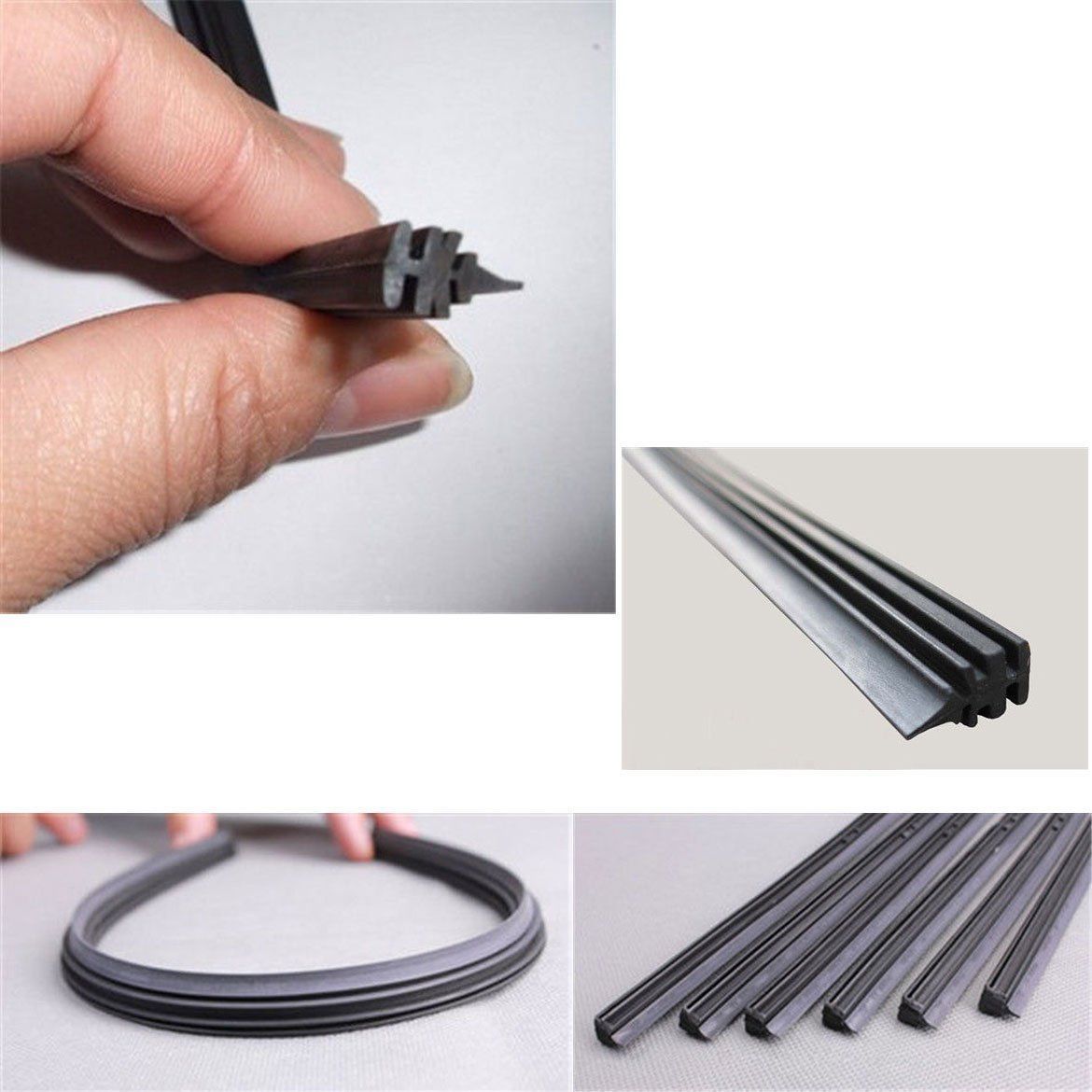 26 ''  /24 '' 6mm auto bilbus gummi universal beslagløs rammeløs vinduesvisker vaskeblad refill blød udskiftning