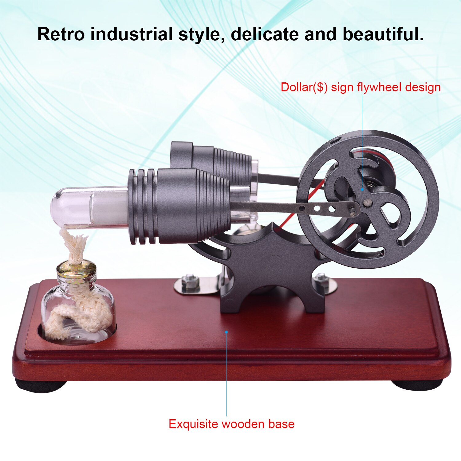 KKmoon gorące powietrze silnik stirlinga silnik w stylu retro dolar koło zamachowe projekt energia elektryczna generator z kolorowe diody doprowadziło światło