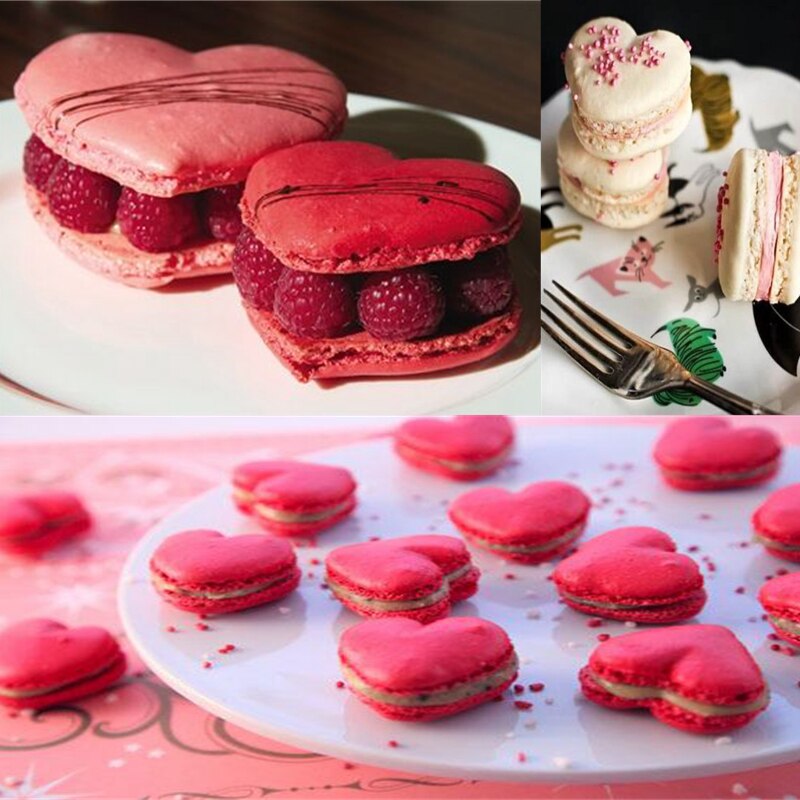 Aomily Silicone Dough Mat Bakeware 40*30cm Macaron 42 Heart Shaped Pastry Oven Pasta Baking Sheet Tray Liner Mat Cake Pad