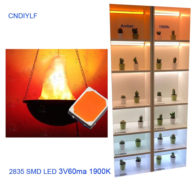 100 stks/partij SMD LED 2835 lamp kralen markeren 0.2 w orange amber light-emitting diode