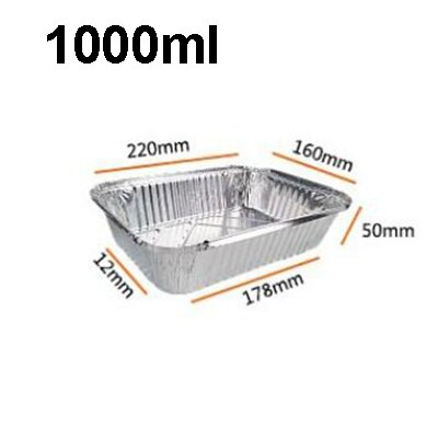 20 pezzi di vaschette antigoccia, griglia in alluminio usa e getta per griglia per grasso: 1000ml / 20Pcs box with cover