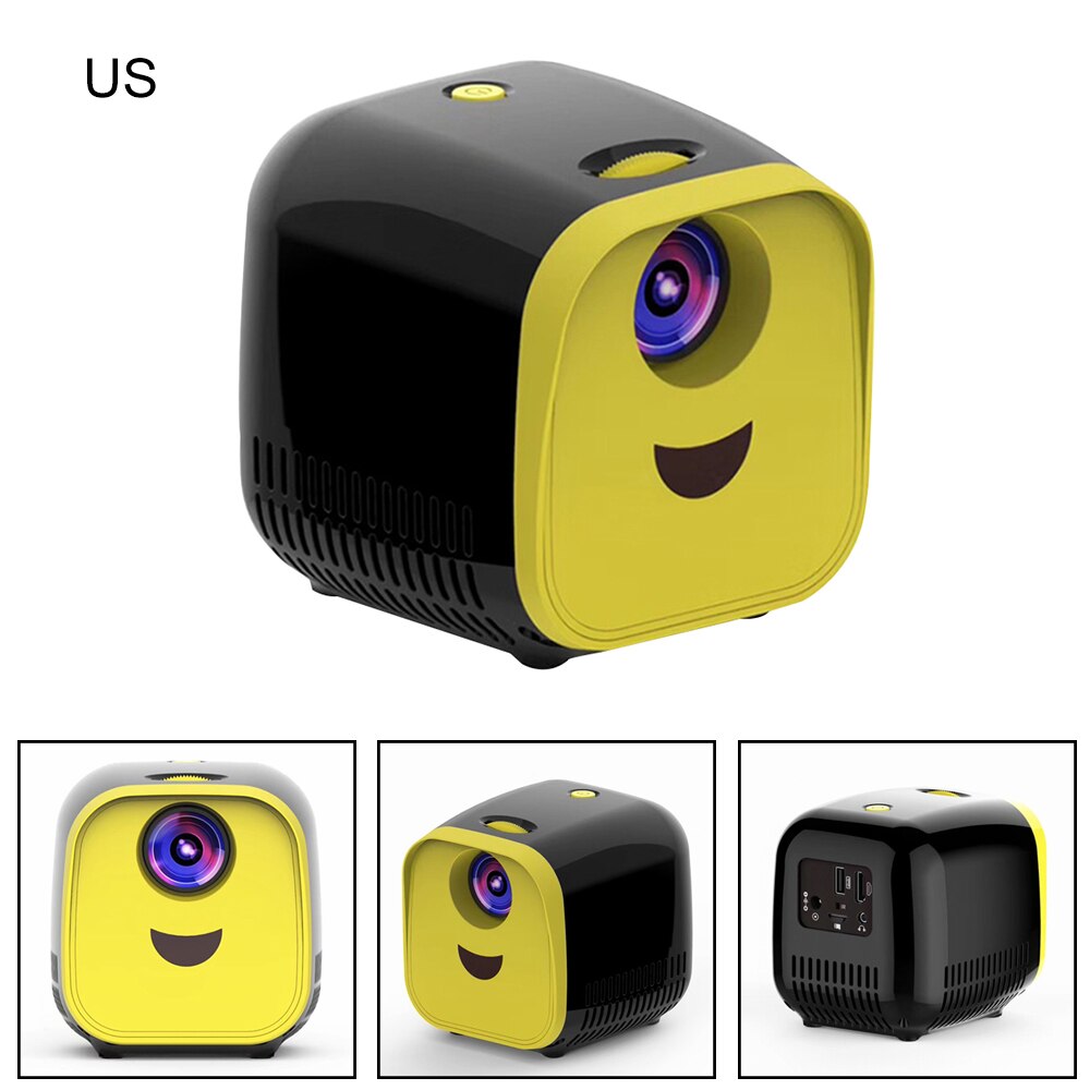 Portable Full Color LED LCD Video Projector Children Videos TV Movie Party Game Entertainment Star Projector Lamp: Black US