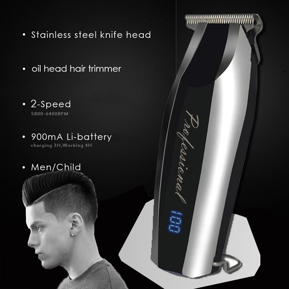 100-240V Electric Hair Trimmer Rechargeable Hair Clippers Cordless Bald Trimer Men's Hair Shaver Razor Two-Speed Haircut Machine