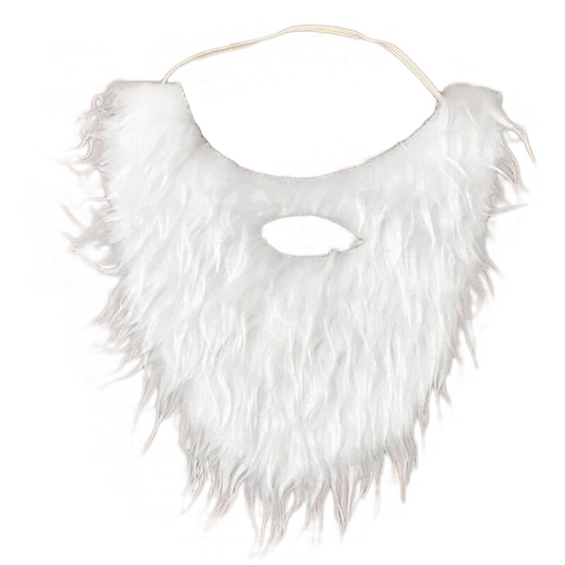 Sombrero de bigote de Papá Noel blanco , disfraz de disfraz, peluca de mago y barba, conjunto, decoración para de Navidad, halloween: Normal with mouth