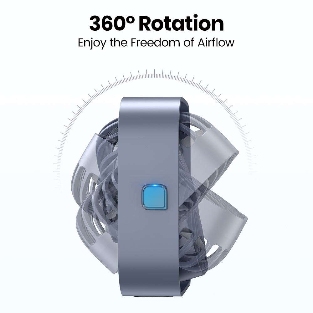 TOPK Mini ventilateur Portable USB ventilateur de bureau Table flux d'air fort et fonctionnement silencieux 3 vitesses vent 360 ° Ventilateurs sur pied rotatifs pour chambre maison