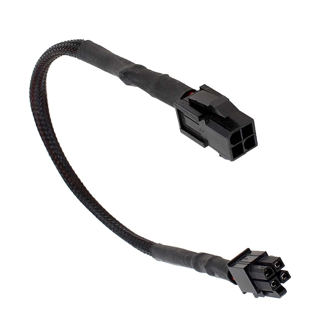 Style Sleeved ATX 4 Pin P4 Male to ATX P4 Female CPU Power Extension Cable Black