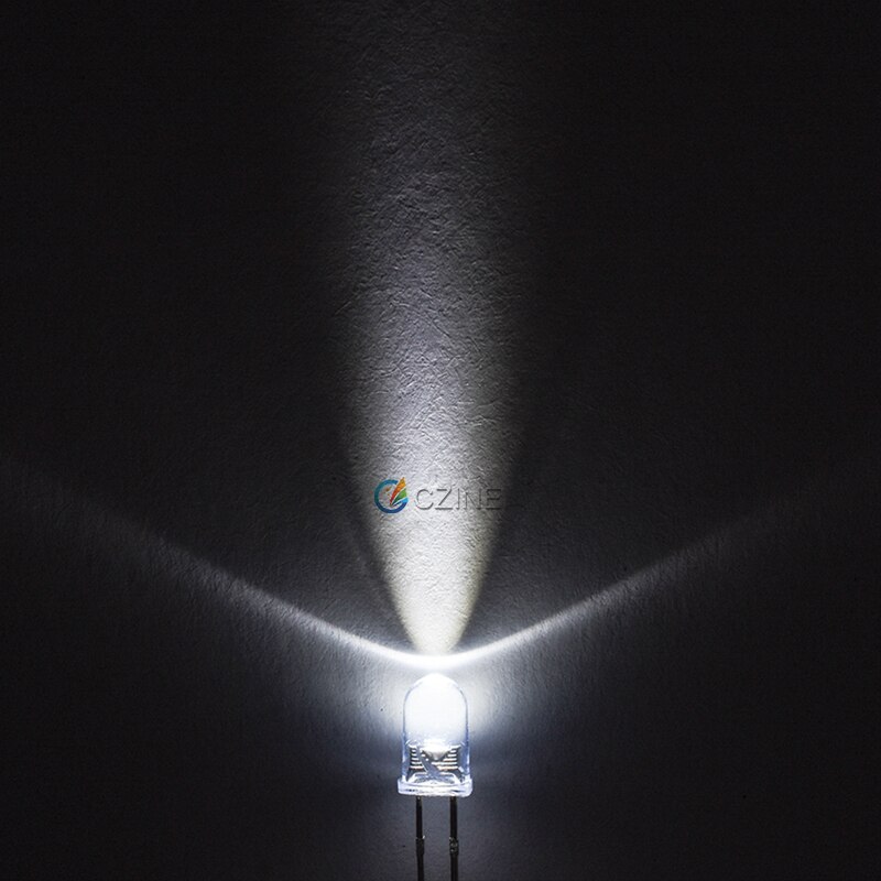 1000pcs/bag Czinelight Clear Lens 5mm Led Emitting Diode Red Yellow Blue Green White Pink Purplele: White