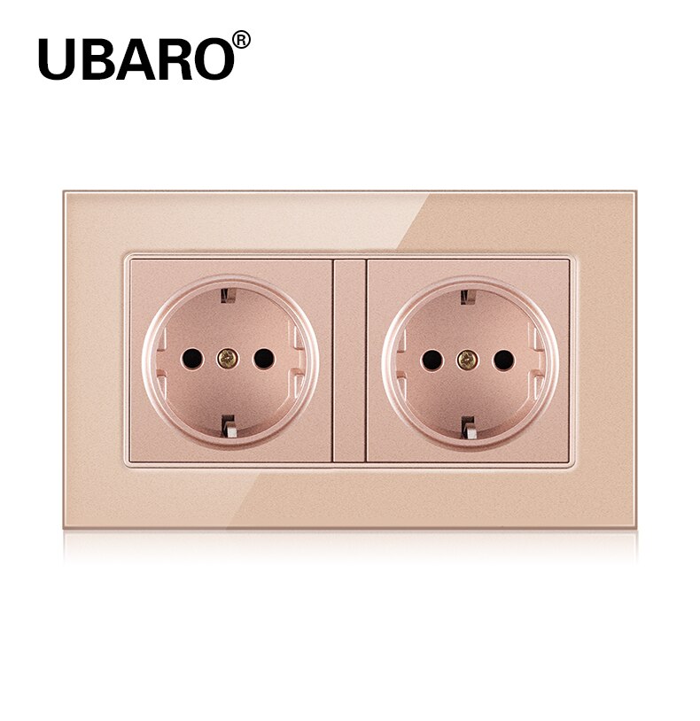 Ubaro 146*86 duitse standaard kristal gehard glas tomada priz stekkerdoos stopcontact stopcontact  ac100-250v: Ds-146-g2