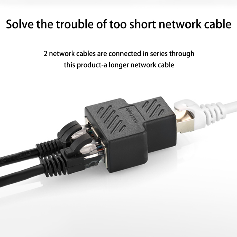 RJ45 Ethernet Connector Adapter 2 Stuks 1 Naar 2 Manieren Lan Kabel Splitter Extender Networking Extension Laptop Tv Box Splitter adapter