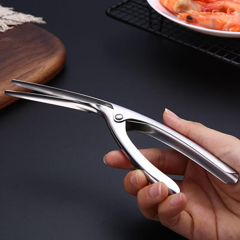 Bærbar rustfritt stål rekeskreller reker deveiner peeling enhet ergonomisk håndtak kjøkken sjømatte verktøy