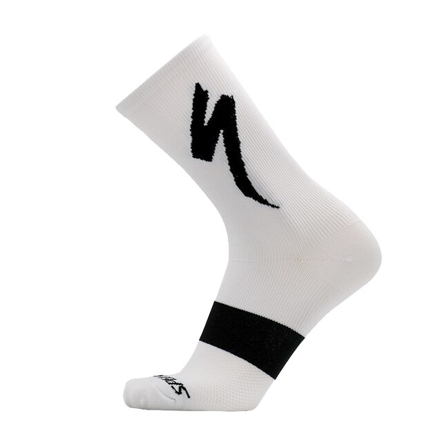 Brand Sport Cycling Socks Outdoor Men Women Running Basketball Climbing Socks: S- white