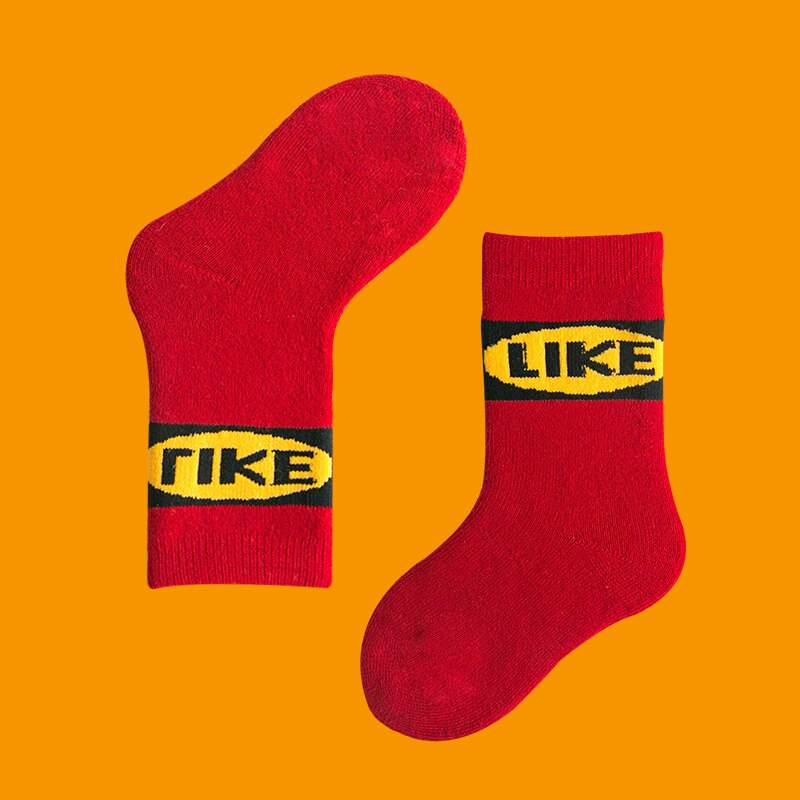 3-12y enfants hiver chaussettes chaudes en laine pour l'hiver garçons bébé fille chaude thermique longues chaussettes en éponge animaux mignons: c155 like / 3 TO 5T