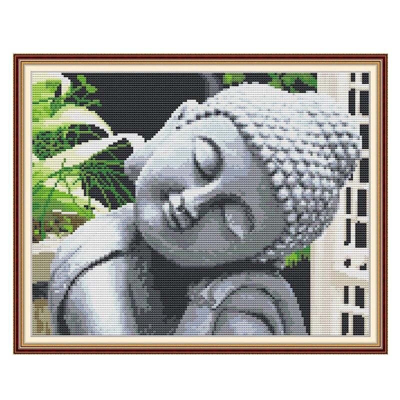 Buda durmiendo cuenta Kits punto de cruz venta tela Aida 14CT 11CT lona DIY hecho a mano juegos de costura Kits bordado