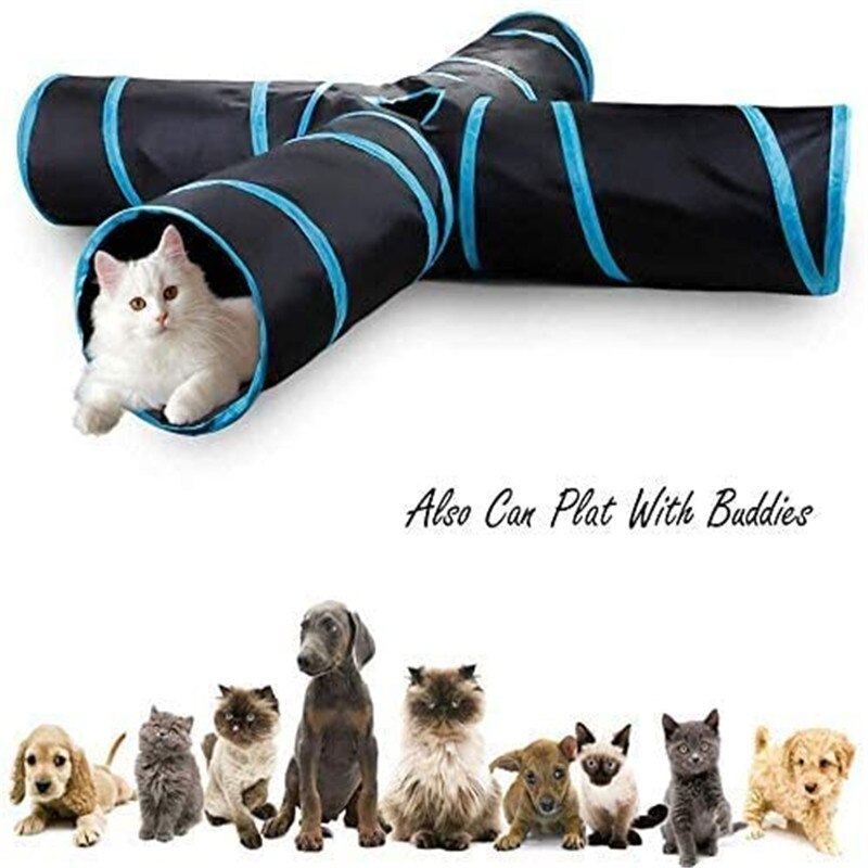 2/3/4 5-way Interactive Collapsible Cat Tunnel Tube Kitty Tunnel Bored Cat Pet Toys Peek Hole Toy Cat Puppy Kitty Kitten Rabbit