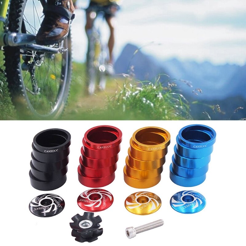 T4MF Fiets Headset Fiets Voorvork Stam Ring Pakking Set 1/8 Inch Headset Spacer W/Stuurpen Top Cap