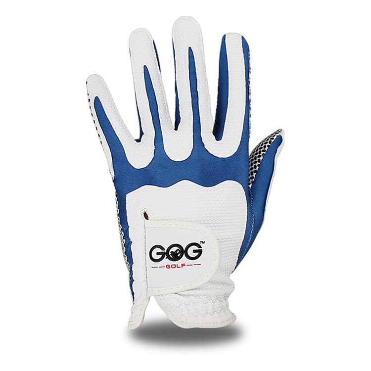 GOG golf gloves magic tape pu slip-resistant breathable left hand red blue for outdoor sport: blue left hand / XXL 26