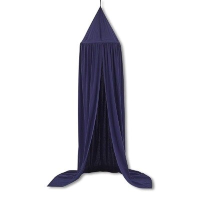 -verkoop katoenen anti-kleurrijke opvouwbare baby eenpersoonsbed klamboe prinsessenbed stoffen luifel voor meisjeskamer decoratie klamboe: Donkerblauw