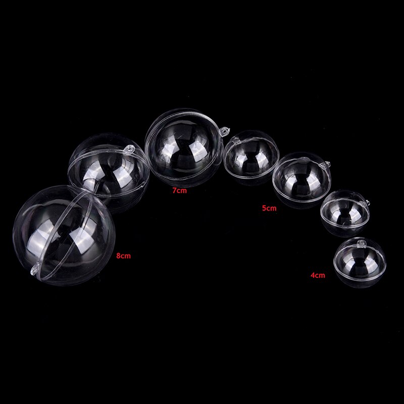 10 Uds balón de plástico transparente para decoración de árbol de Navidad colgante acrílico transparente bola caja de dulces para favores suministros de