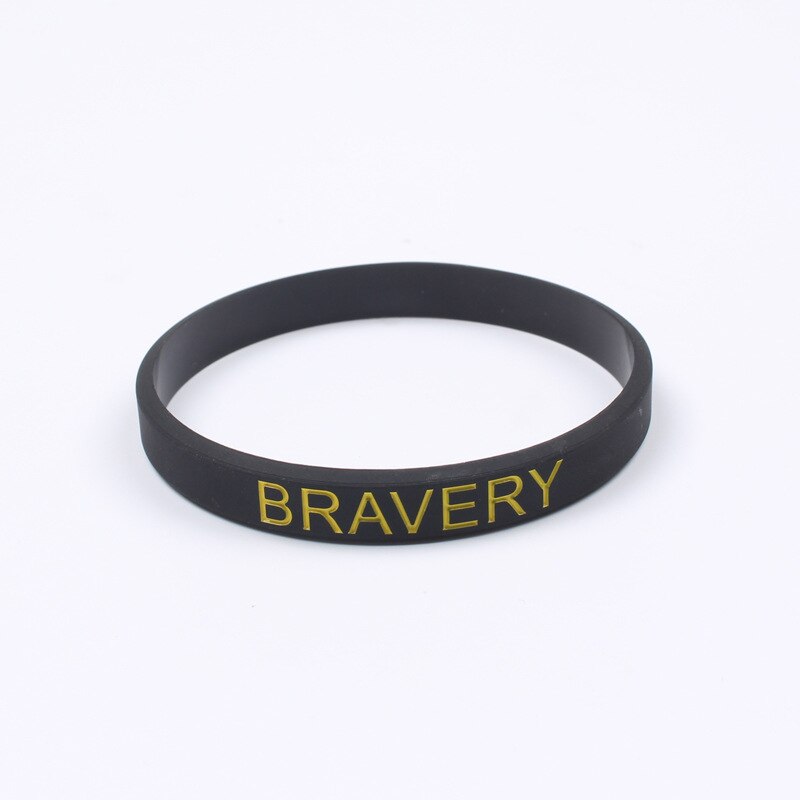 Mode Brief Siliconen Armband Voor Paar Vrouwen Meisjes Basketbal Sport Rubber Wrist Band Armbanden Vriendje Vriendin: bravery