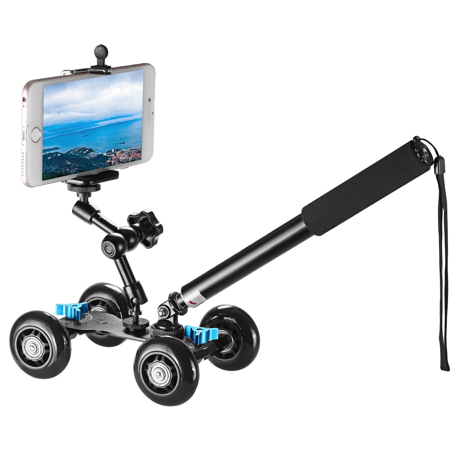 Kamera dolly kit mobiili liikkuvan liukuva dolly vakaaja luistelija liukusäädin kädessä pidettävä monopod 7 tuumaa säädettävä kitka maaginen käsivarsi
